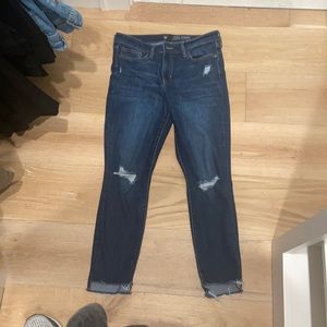 Gap skinny ripped jean- uneven hem